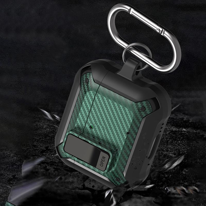 Luxury Carbon Fiber Texture TPU+PC Switch Earphone Case For Airpods 4 Shockproof Cover Airpods Pro 2 3 2 1 Accessories