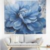 1pc Blue Floral Tapestry - Polyester fabric, machine washable, suitable for living room and bedroom decoration, easy to install