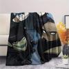 1PC Gorillaz Print Flannel Blanket, High quality Comfortable for All Seasons, Home Decor, Warmth and Comfort, Perfect for Christmas Gifts