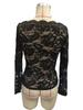 Scallop Neck Edge One-Line Collar Strapless Single-Layered Lace Slim T-Shirt Long Sleeve Tops Versatile Closet Essential Fashion Items Shirt