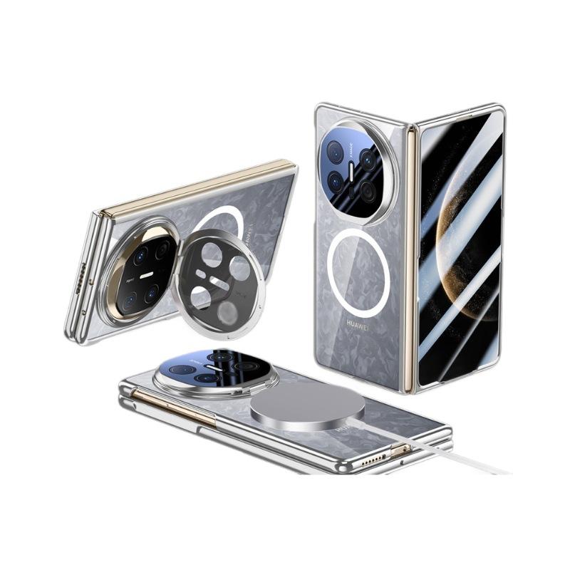 Applicable To Huawei Matex6 Mobile Phone Case Film Integrated Lens Bracket Anti-drop Mtx6 Transparent Electroplating Magnetic Suction Business Man