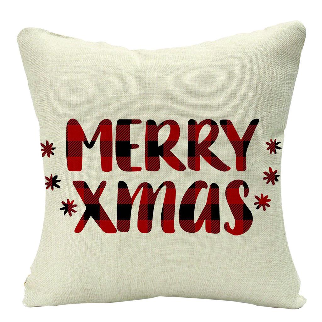 New Christmas Pillow, Linen Waist Pillow Case, Festive Home Sofa Decoration Pillow Cushion Cover