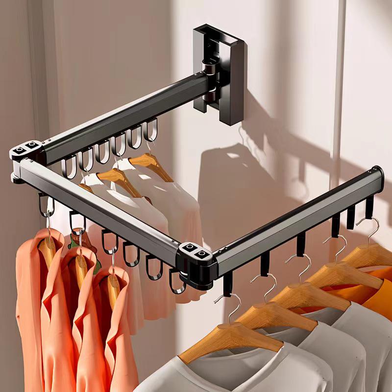 Wall-Mounted Foldable Clothes Drying Rack for Balcony and Bathroom