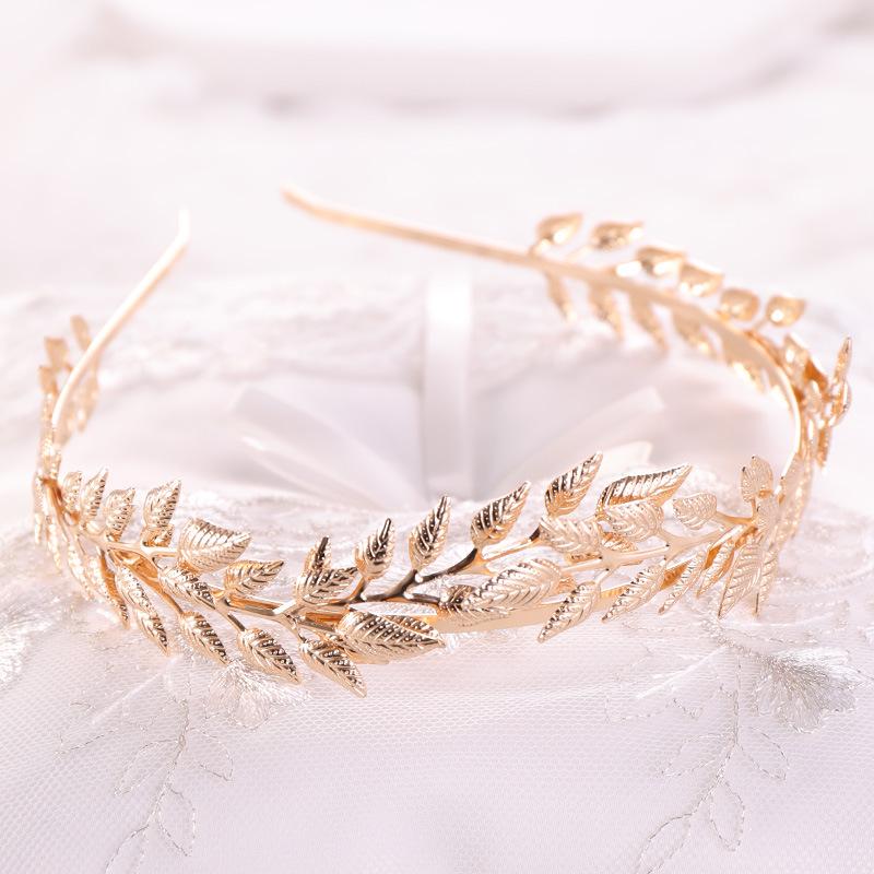 Gold Color Leaf Crown Tiara Headband For Women Bride Party Bridal Wedding Hair Accessories Jewelry Headband Crown Tiara Gift