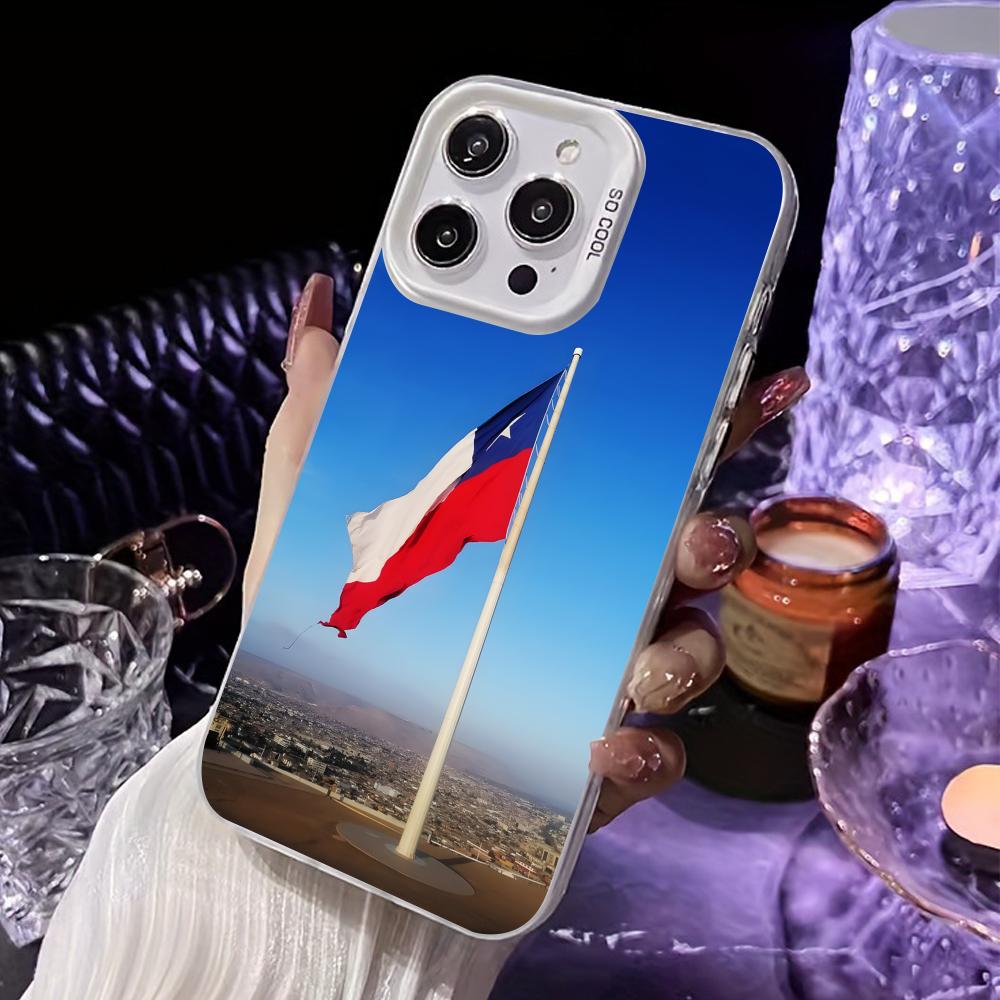 

Chile Flag White Translucent Mobile Phone Case for iPhone 17 16 15 14 13 12 11 X XR XS Air Pro Max Plus Colorful Cover iPhone 14 Pro