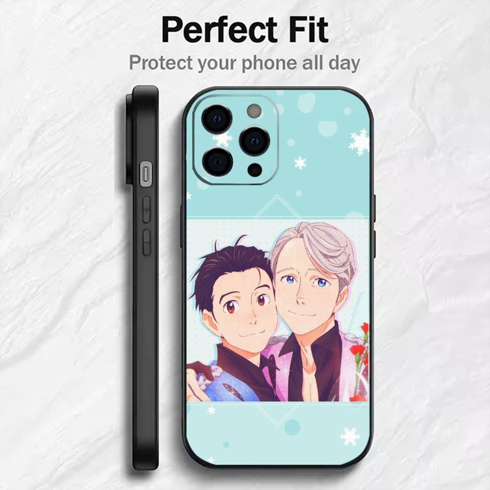Y-Yuri On Ice Anime Printed  Phone Case For iPhone17,16,15,14,13,12 Plus,Max Soft Silicone Black Cover