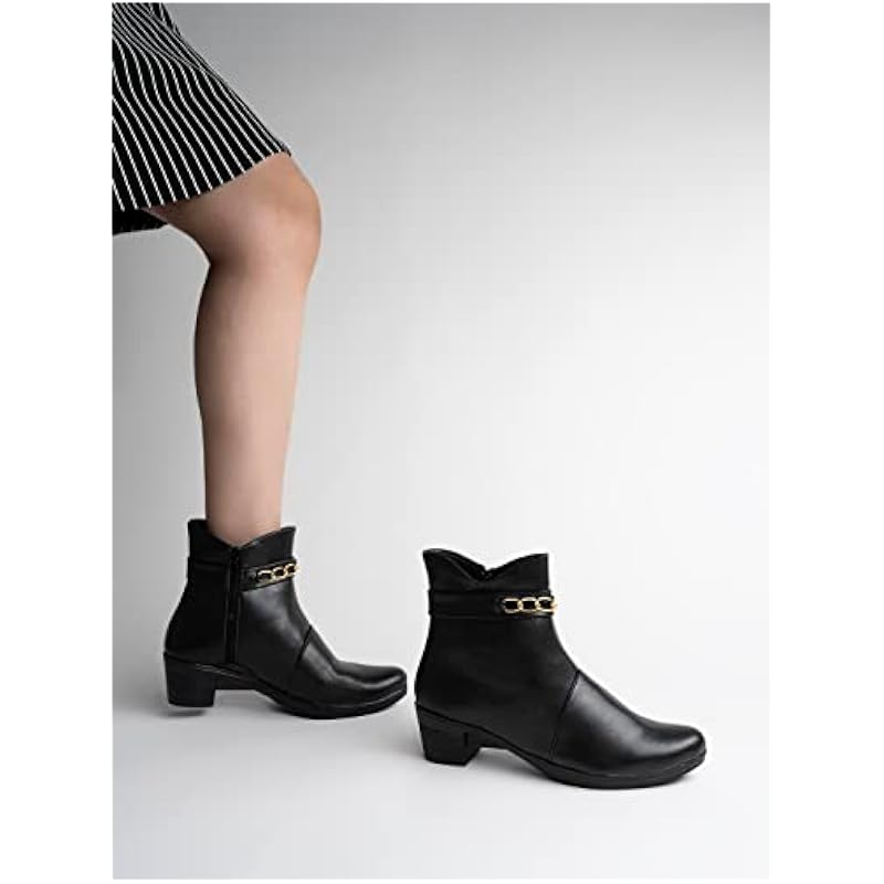 Shoetopia Women'S Flat Boots, Black, 7 Uk