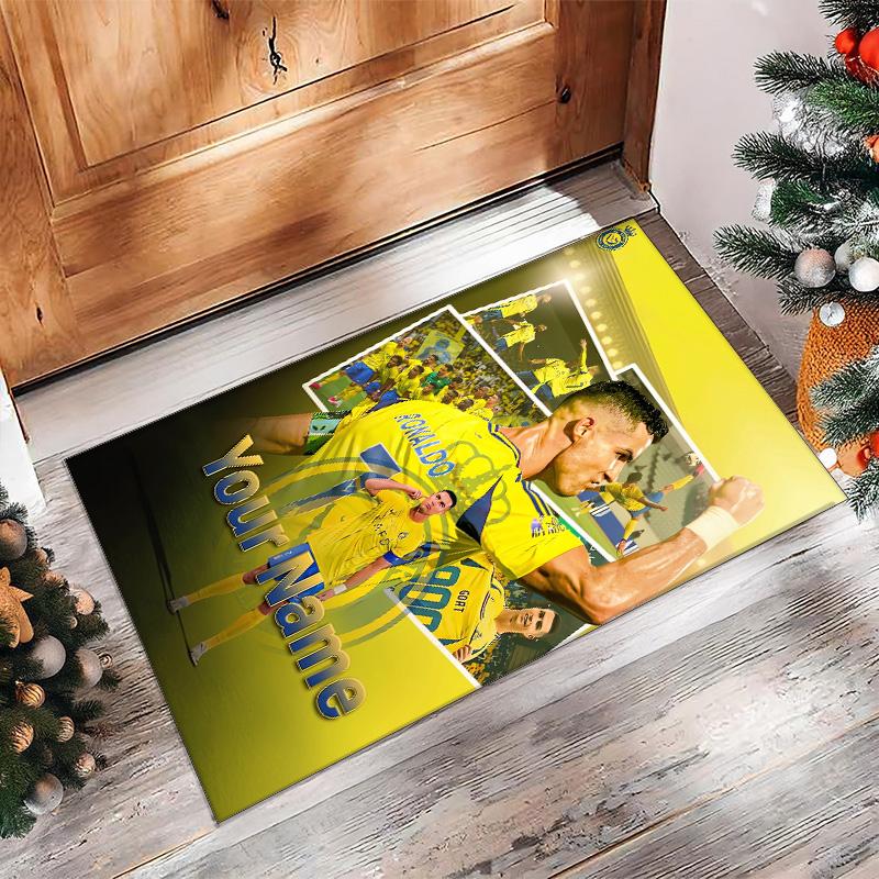 Cristiano Ronaldo Potisknutý Křišťálový Sametový Koberec Protiskluzový Křišťálový Sametový Koberec Pro Pohovku Ložnici Vnitřní Domácí Dekorace