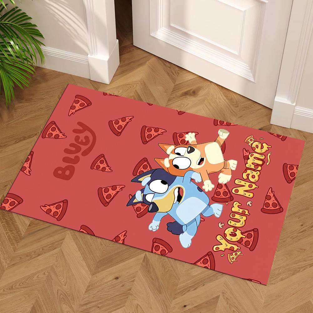 Bluey Personalized Name Floor Rug Office Rug Design for Balcony Study room Entryway Bedrooms Antislip Carpet Decorate Offices