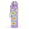 1PC Daisy Floral Print 750ml Color Plastic Sports Water Bottle Leakproof Flip Straw Lid Suitable for Sports Office Home Use