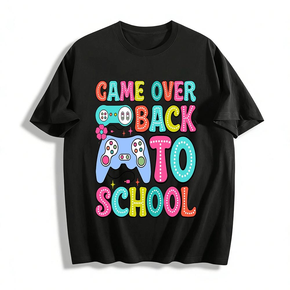 

Game Over Back To School Kids Game Controller Graphic Tee Pure cotton T-shirt XXS