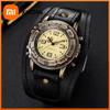 Casual Men's Watches Vintage Leather Band Arabic Dial Male Quartz Watch