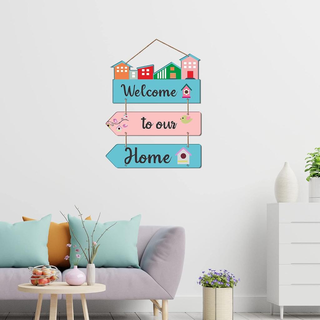 Welcome Quote Decorative Wall Art, MDF Wooden Wall Hanger For Living Room