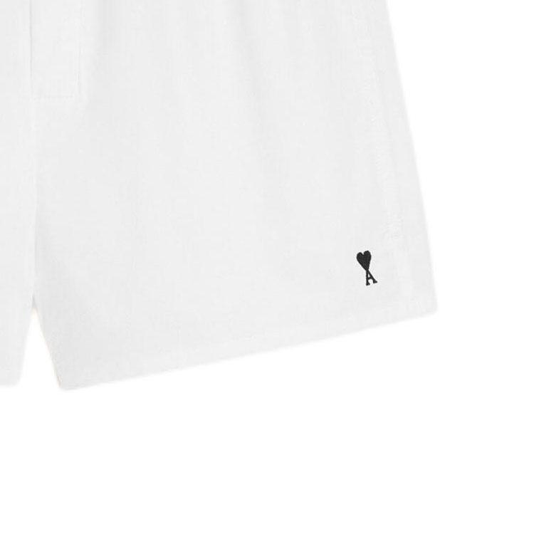 AMIPARIS Embroidered Logo Elastic Waist Three-Quarter Casual Shorts Men shorts HUN206CO0224-100