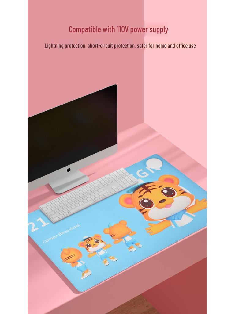 Dual-Use Heated Desk Mat: Wide Voltage Mouse Pad & Writing Surface