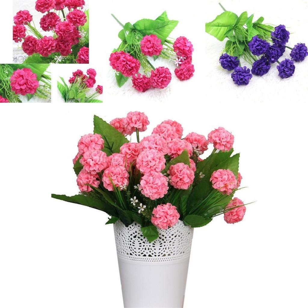 Charming 9 Heads Artificial Silk Carnation Bouquet For Luxurious Home And Wedding Decoration
