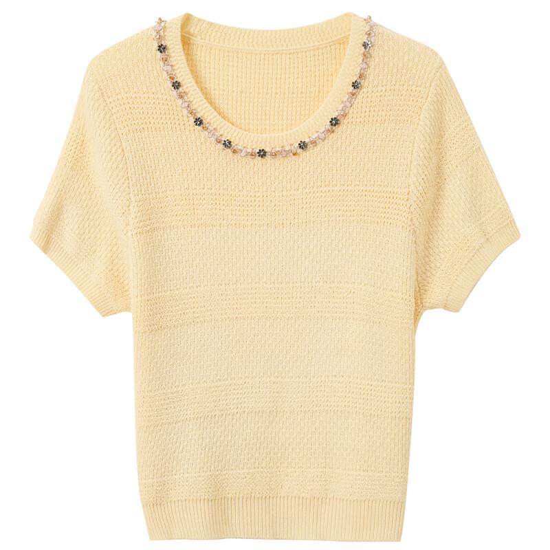 SanCai Women's Slim Fit Knit Short Sleeve Top
