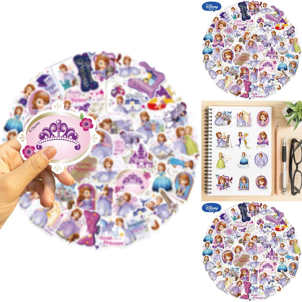 Disney Sofia Diy Waterproof Sticker Set For Guitar Suitcase Decor 50 Pieces