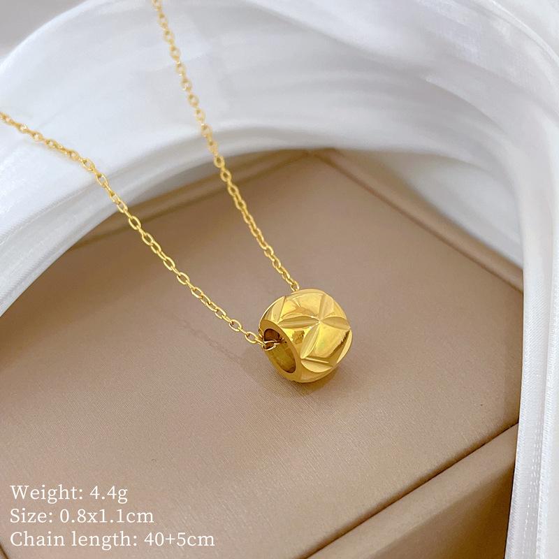 Geometric Planet Personality Minimalist Wind Furnace Real Gold Necklace Female Collarbone Chain