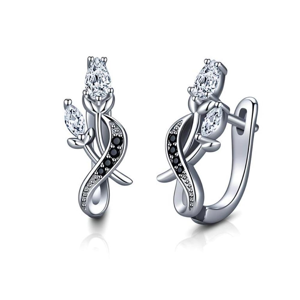 Floral Inspired Copper Earrings with Mixed Stone Design