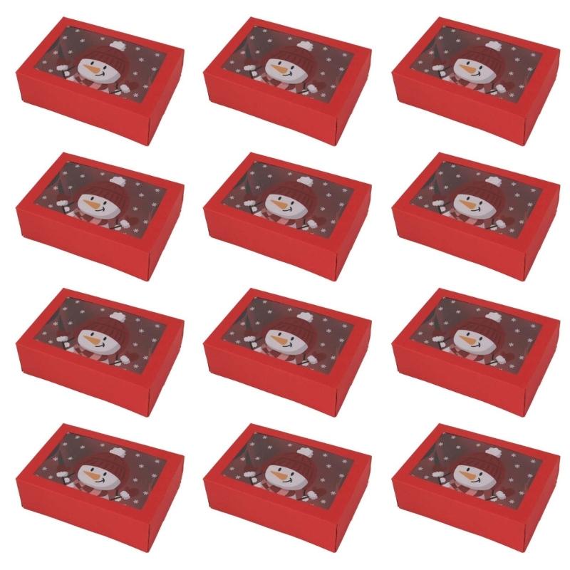 12 Pcs Christmas Cookie Boxes Holiday Gifts Baking Box Food Treat Container