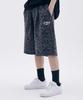 AMBLER Heart Bear Leopard Pants Bermuda Single-Pleat Sweat Shorts Asp801 (Dark Grey)
