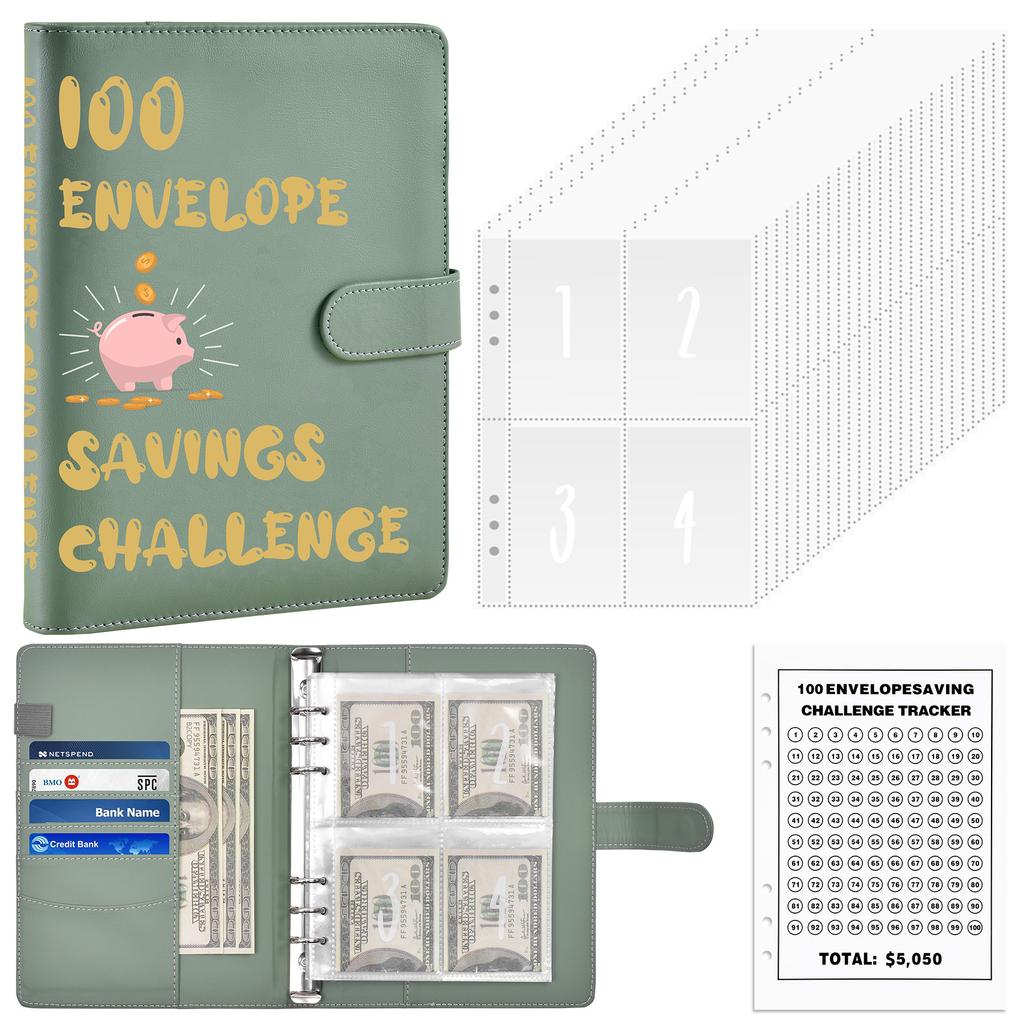 A5 Budget Binder 100 Envelope Savings Challenge Binder Sets Students Notebooks Suppliers Journal Books