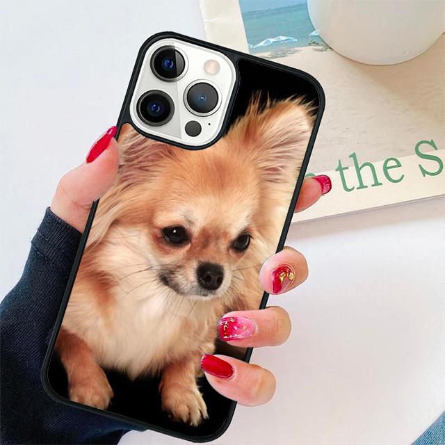 Animal Chihuahua with Flower Coque Shell For iPhone 17 Air 15 16 14 13 12 Pro Max 11 Pro Max Plus Phone Case Cover