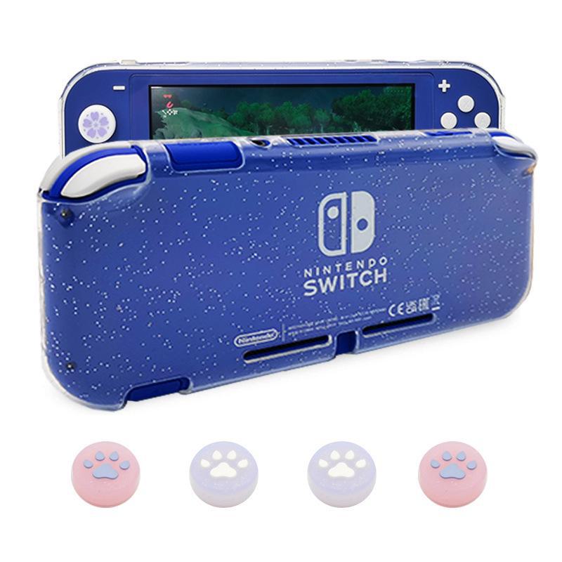 

Чехол из силикона TPU с блестками для Nintendo Switch Lite glitter cat claw hat розовый