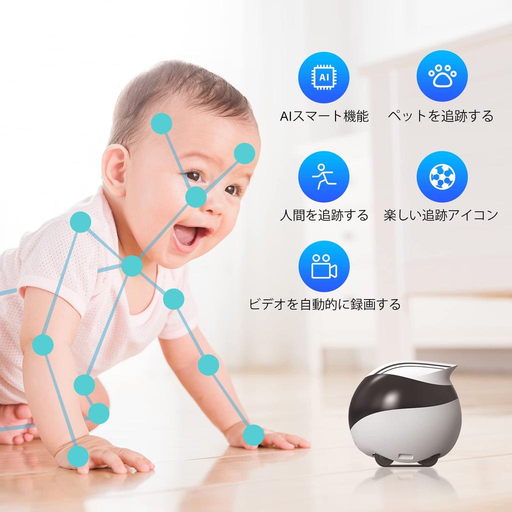 Enabot Pohyblivý Vnitřní Robot AI Rozpoznávání Obličeje Automatické Nabíjení Automatické Sledování Vyhýbání se Překážkám Síťová Kamera 1080P 2 Miliony Pixelů Domácí Zvíře