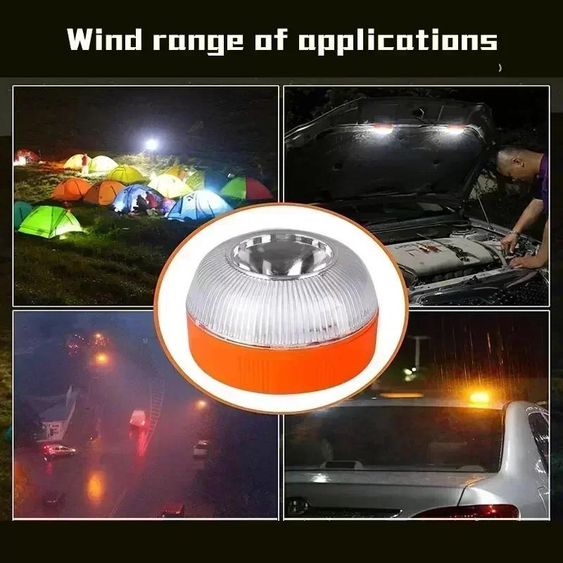 Newest Portable Emergency Light Car Emergency Beacon Light Orange/Blue/Red Magnetic Induction Strobe Light Waterproof Flashlight