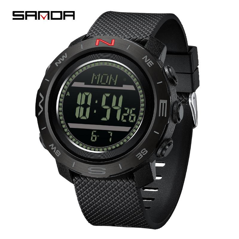Sanda Multifunctional Sports Watch: Air Pressure, Temperature, Altitude, Weather Forecast, Compass, Pedometer, Luminous Display.