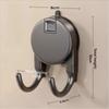 Durable No Drill Suction Cup Double Hook Wall Organizer Removable Bathroom Hooks Press Type Key Clothes Hook Home