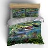 Underwater Fish Chasing Lure Bedding Set For Kids Luxury Gift 3Pcs Digital Print Comforter Set Soft Comfortable Breathable