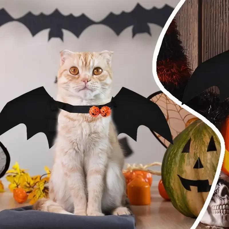 Halloween Bat Wings Costume for Dogs & Cats, Adjustable Felt Pet Bat Wing Dress-Up Accessory, Cute Puppy Holiday Party Outfit Pet Supplies