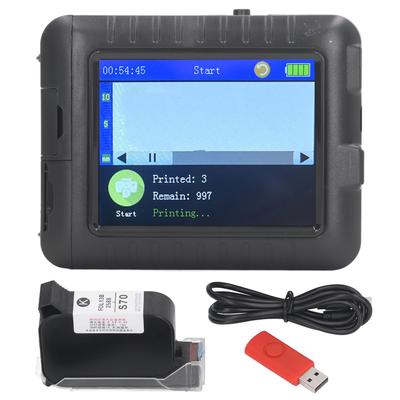 Handheld Inkjet Printer Gun Portable Mini Smart 3.5in HD Touch Screen Multi Language with Black Ink