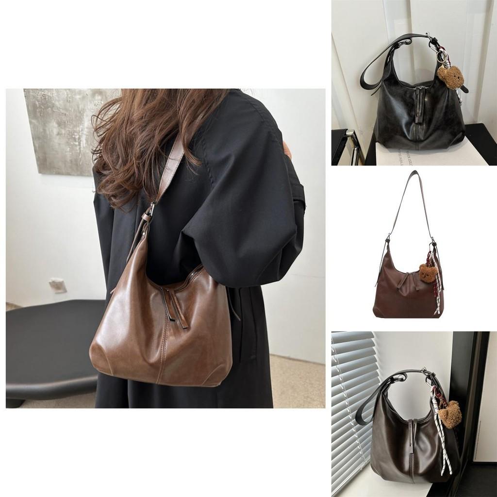 Fashionable Pu Large Capacity Vintage Melard Crossbody Tote Bag For Daily Use