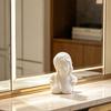 Statua Busto di Ragazza, Statuetta Testa di Ragazza Stampata in 3D con Occhi Chiusi per Casa, Soggiorno, Camera da Letto, Scaffale, Scrivania