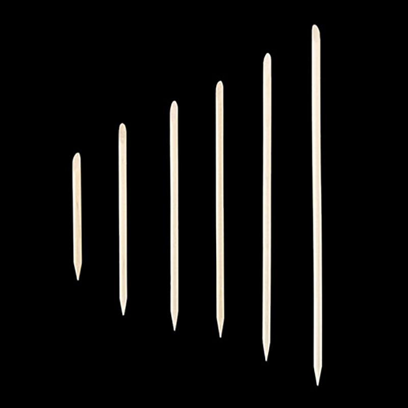 100Pcs Wooden Cuticle Pusher Remover Nail Art Design Orange Wood Sticks Tools
