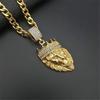 Edelstahl Löwenkopf Anhänger Iced Out Bling Krone Gold Tier Löwe Halskette Für Männer/Frauen Hip Hop Schmuck Dropship