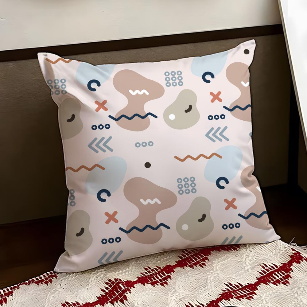 MMemphis Seamless Patterns Cushion Cover Reversible Soft Durable Pillow Cover Home  Car MultiScene Use for Daily Comfort