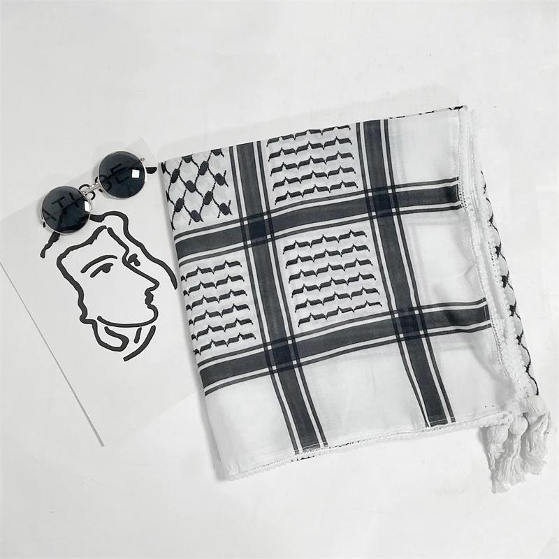 Arab Head Scarf Keffiyeh Middle Desert Shemagh Wrap Muslim Headwear Arabian Costume Scarf For Man