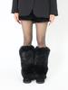 Chertoi Seoul Bear Fur Long Boots Black