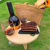 Table à vin portable en bois durable Étagère à vin ronde pliable Table à vin pliable Mobilier de jardin