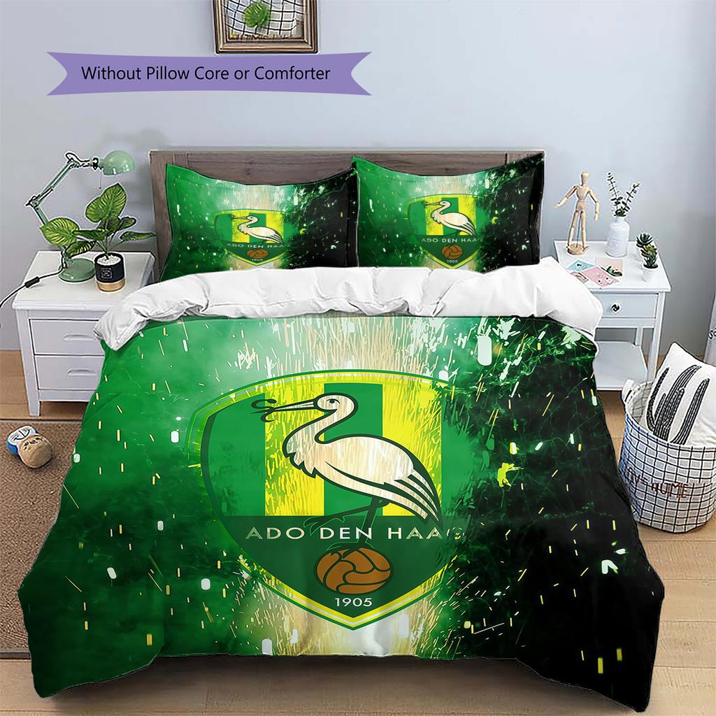ADO Den Haag Pattern Bedding Quilt Set Home Decoration Gift (1 * Duvet Cover + 2 * Pillowcase Without Core)