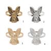 Set of 6 Portable Easter Rabbit Napkin Holders Rabbit Napkin Rings for Easter Thanksgiving and Festival Table Decoration