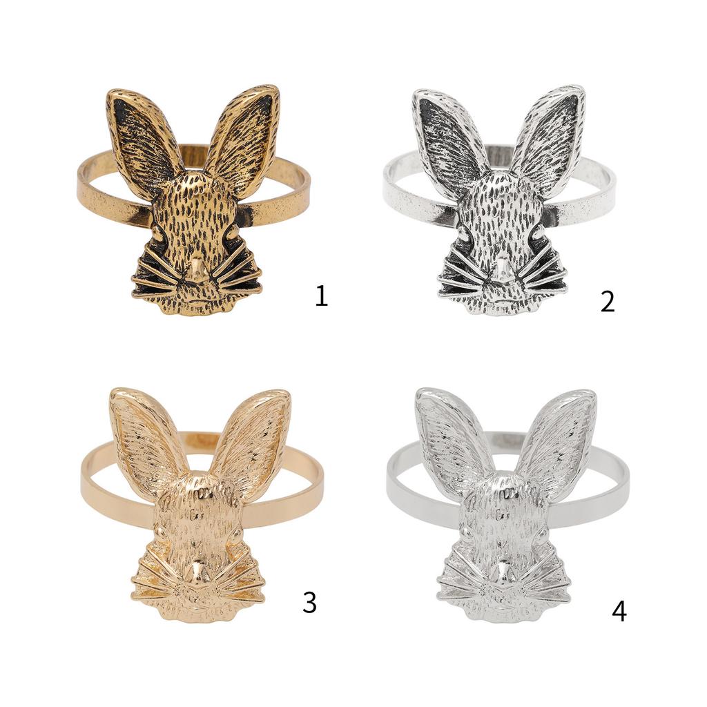 Set of 6 Portable Easter Rabbit Napkin Holders Rabbit Napkin Rings for Easter Thanksgiving and Festival Table Decoration
