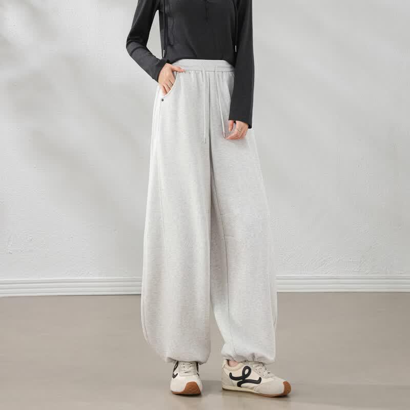 Women's Casual High-Waist Wide-Leg Trousers