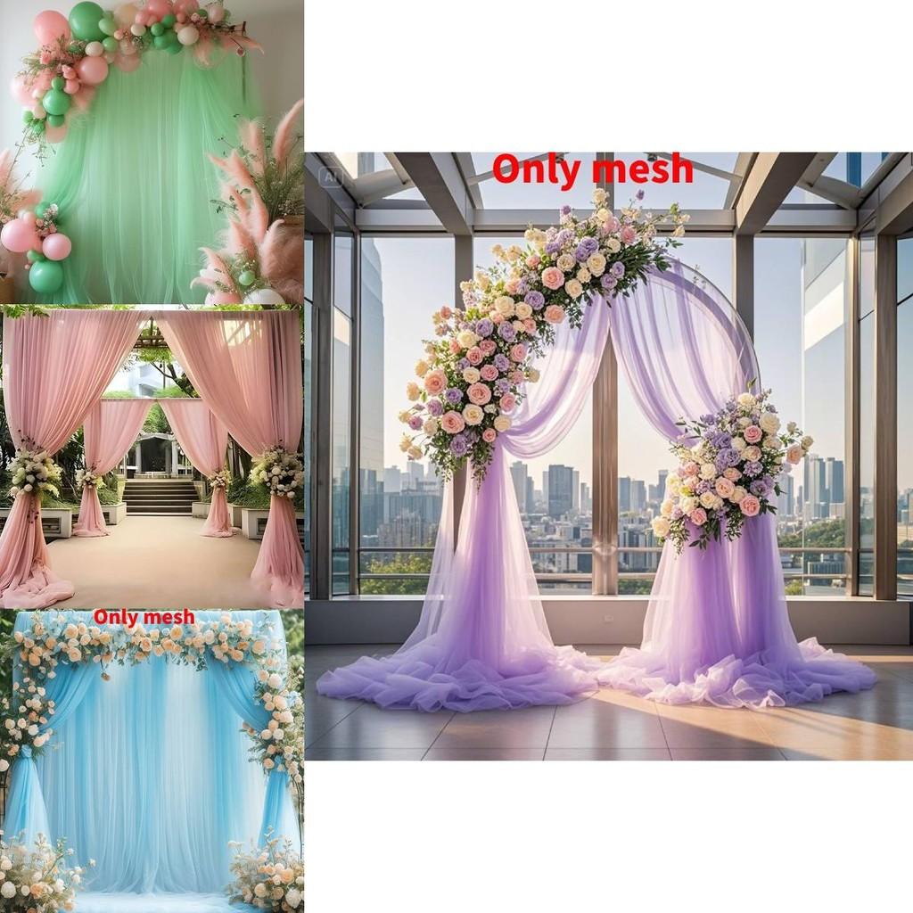 Outdoor Wedding Decor Fabric Bridal Arch Backdrop With Polyester Tulle For Party Event