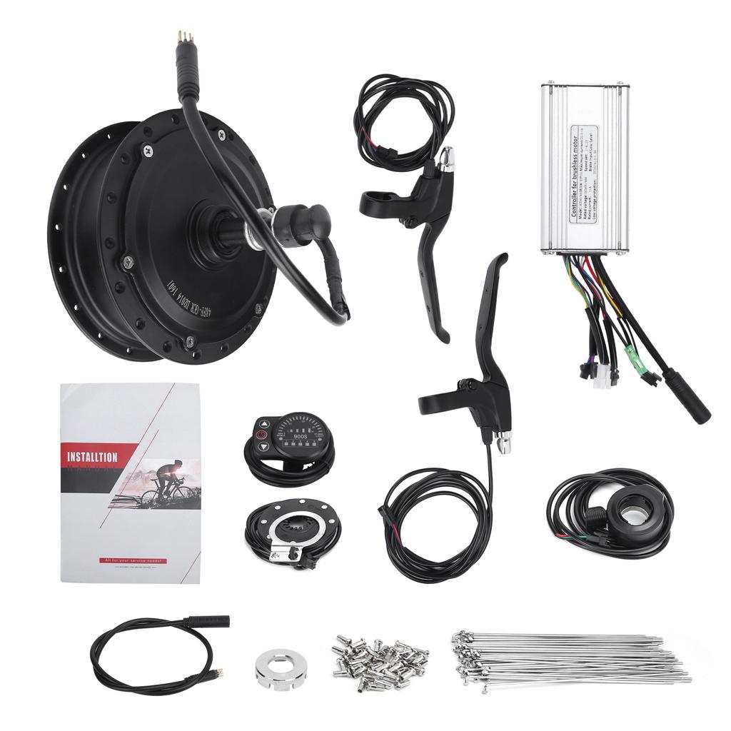 Electric Bicycle Conversion Kit 48V 500W Rear Wheel Hub Motor Set with KT‑900S Display Meter for 12G Wheel
